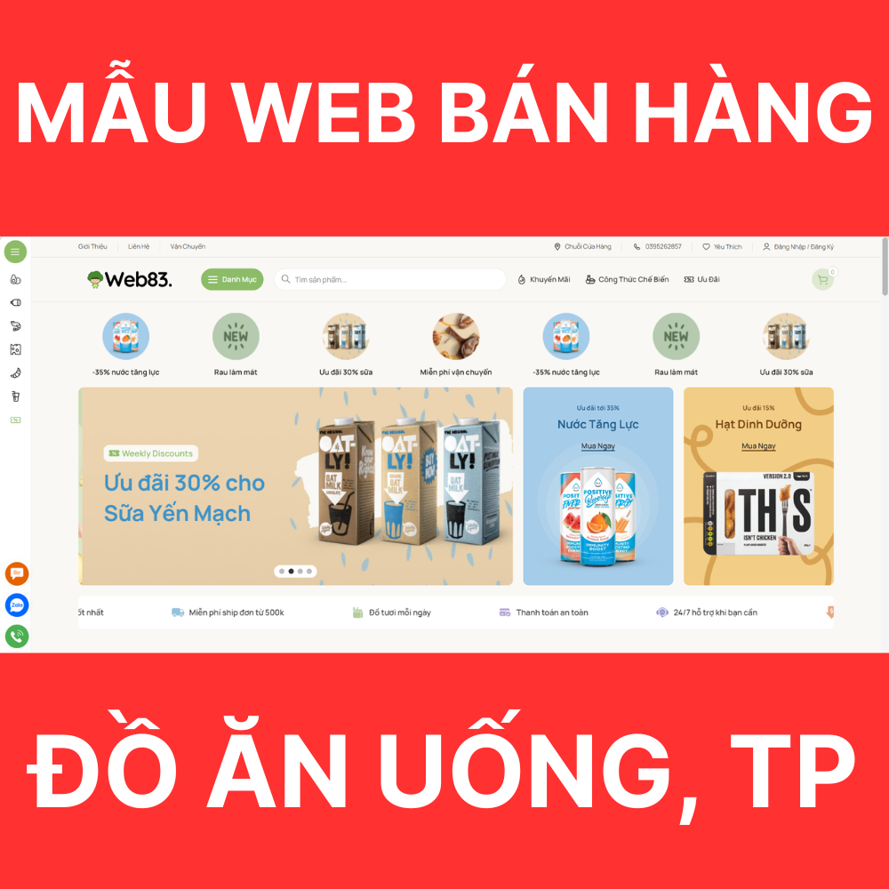 Mẫu Website Bán Hàng: Đồ Ăn Uống, Thực Phẩm