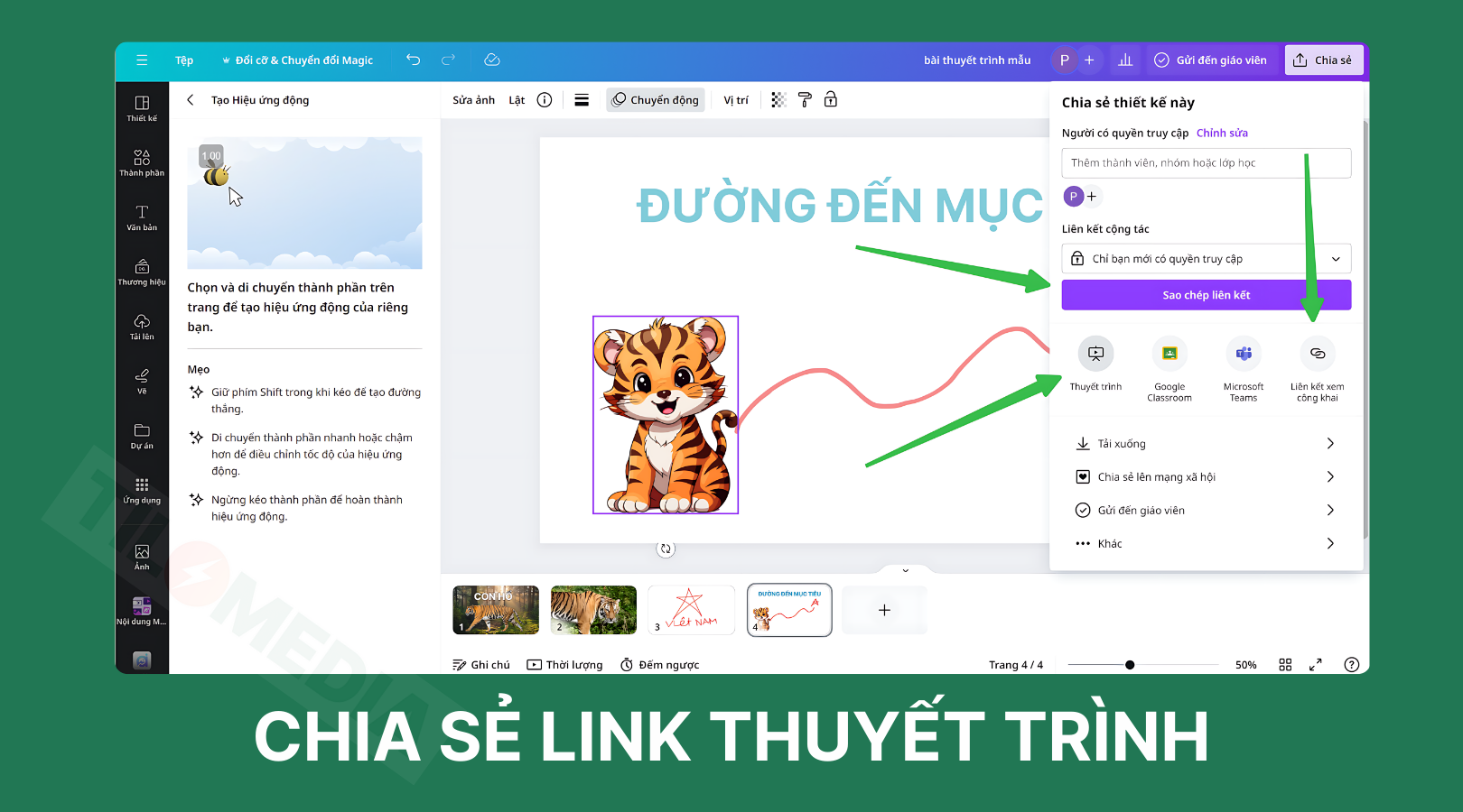 chia sẻ bài giảng online đã thiết kế